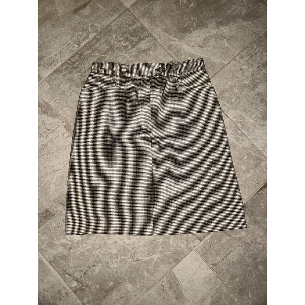 TALBOTS Silk Blend Brown‎ Houndstooth Pencil Work Skirt Size 6